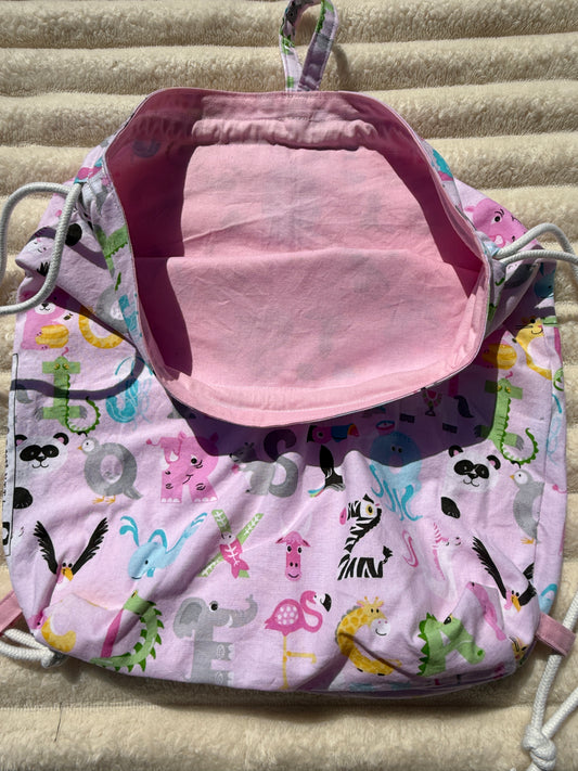 Letter and Friends Drawstring Backpack