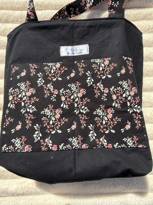 Blossoming Night Quilted Tote Bag