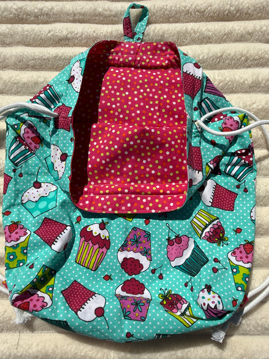 Sweet Cupcake Drawstring Backpack