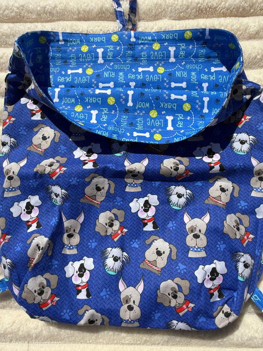 Puppy Blues Drawstring Backpack