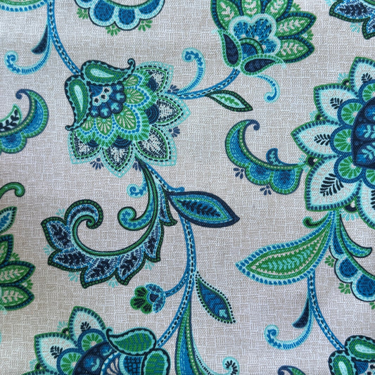 Grey and Blue Floral Tote