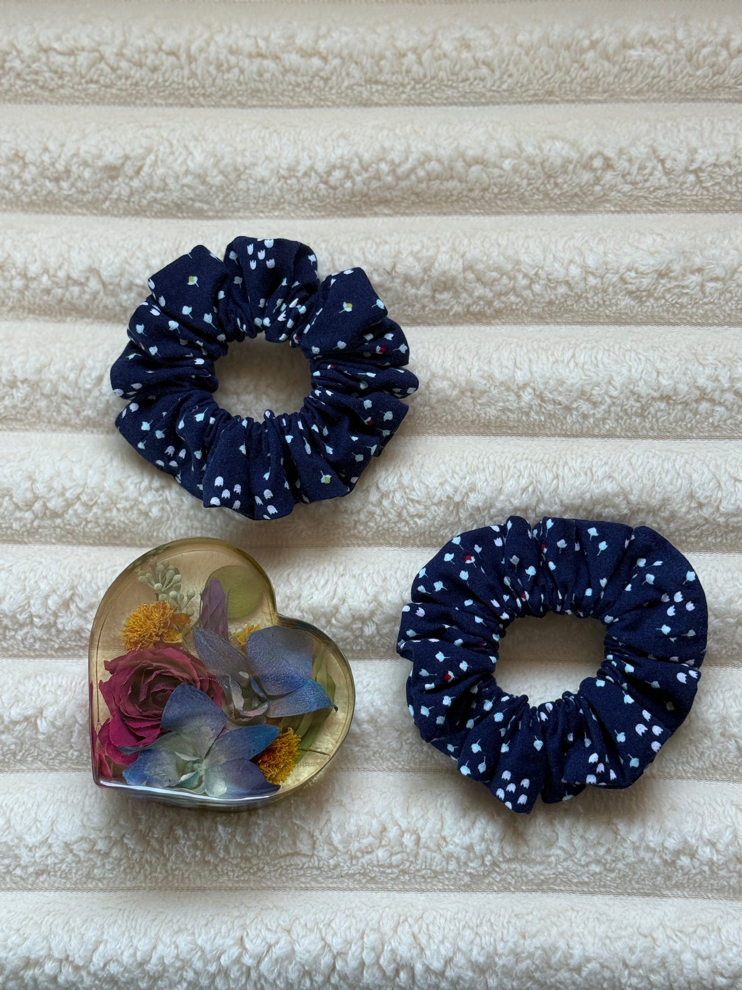 Navy Blue Tulip Scrunchie (Medium)