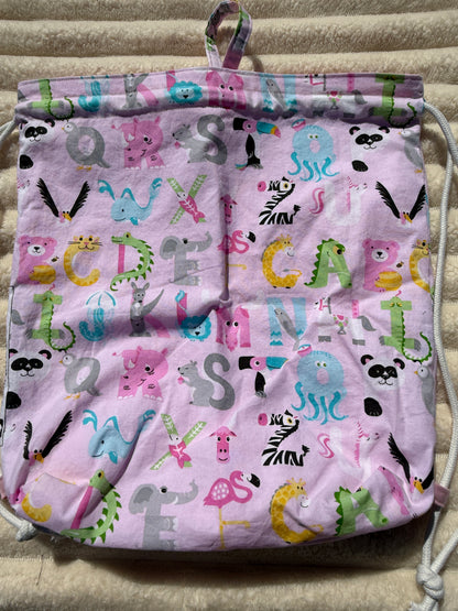 Letter and Friends Drawstring Backpack