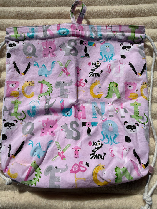 Letter and Friends Drawstring Backpack