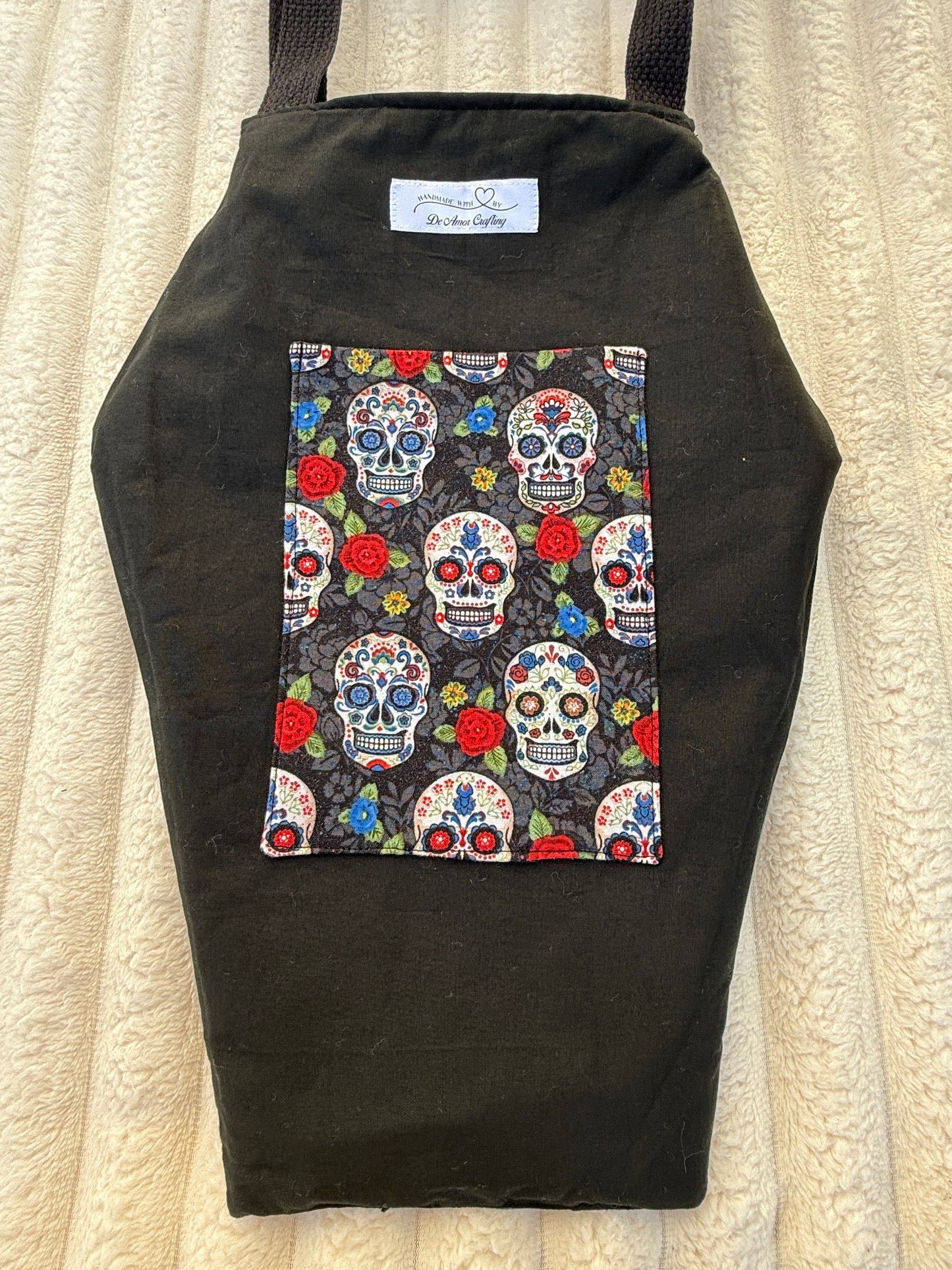 Sugar Skull Quilted Coffin Tote Bag
