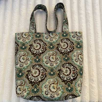 Green Quilted Tote Bag