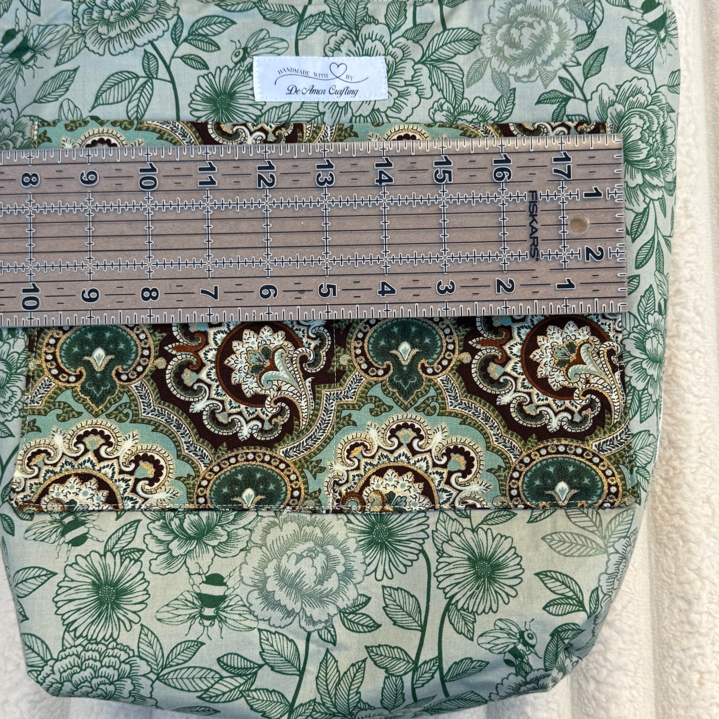 Green Quilted Tote Bag