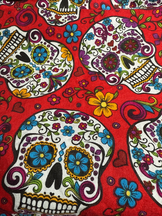 Cherry Red Sugar Skull Coin Purse