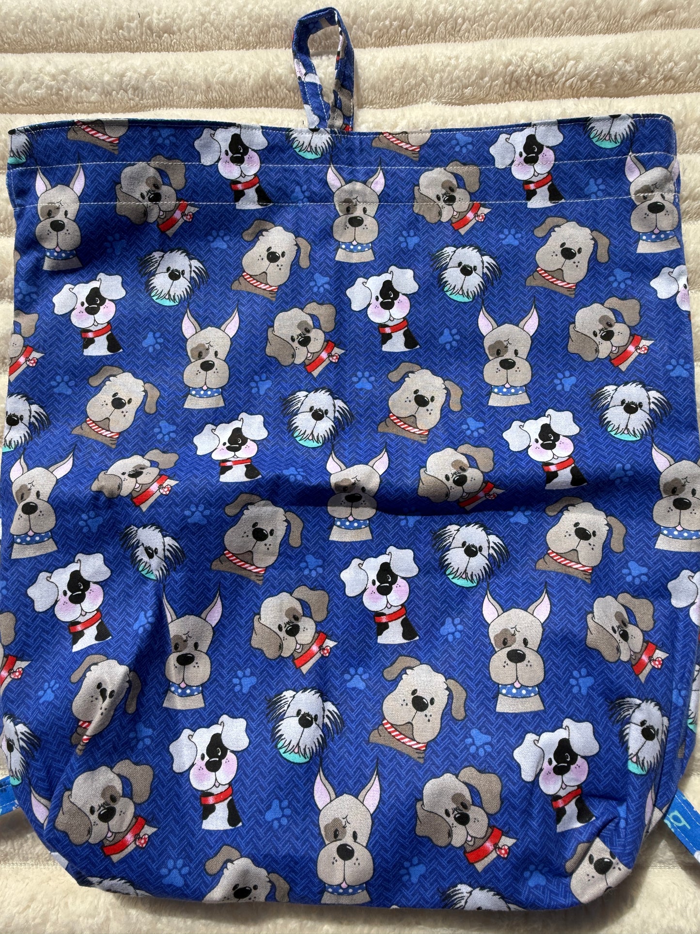 Puppy Blues Drawstring Backpack