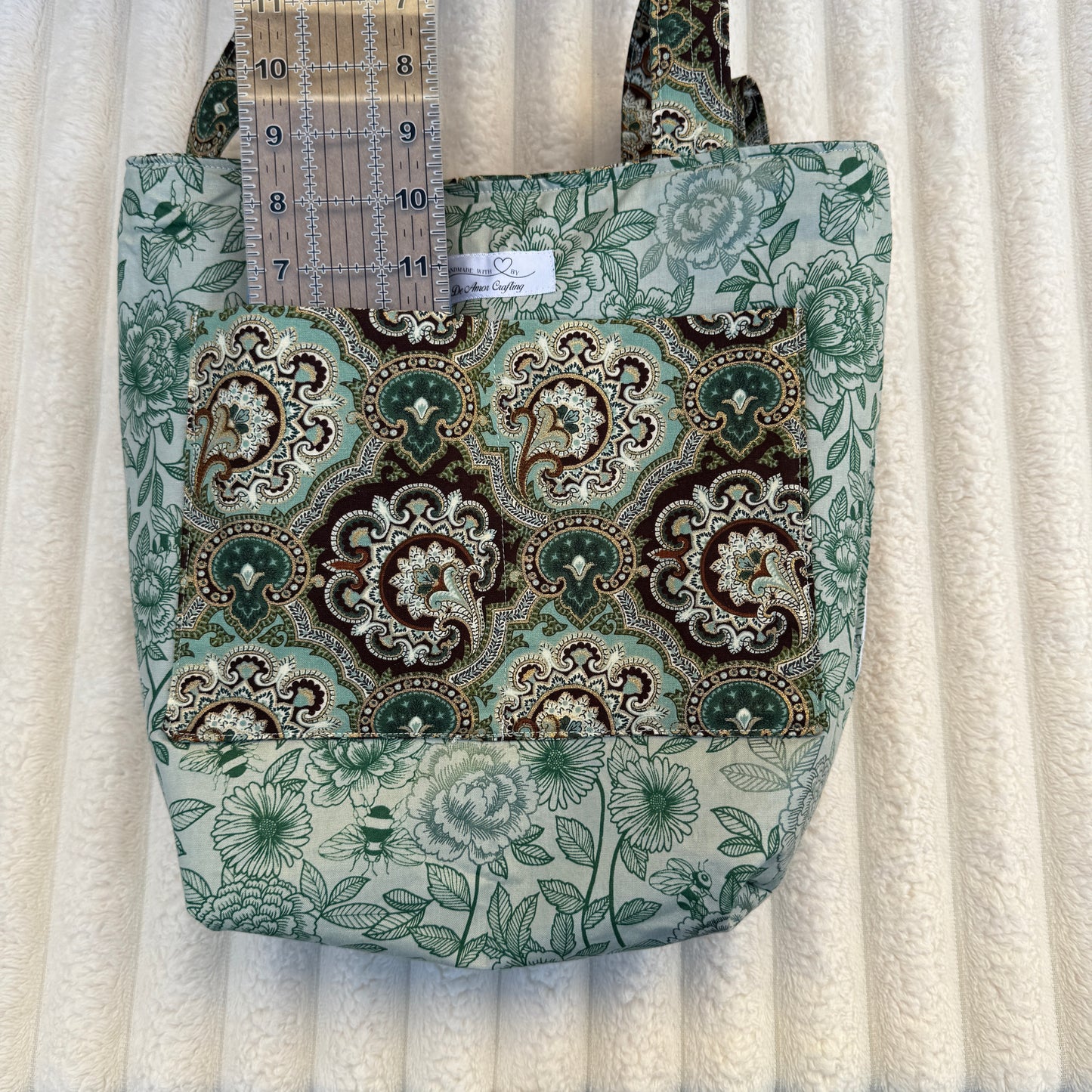 Green Quilted Tote Bag