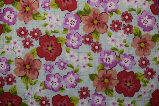 Aqua and Pink Floral Coaster