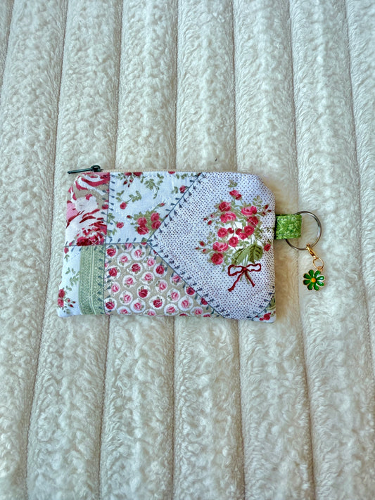 Vintage Pink Rose Coin Purse