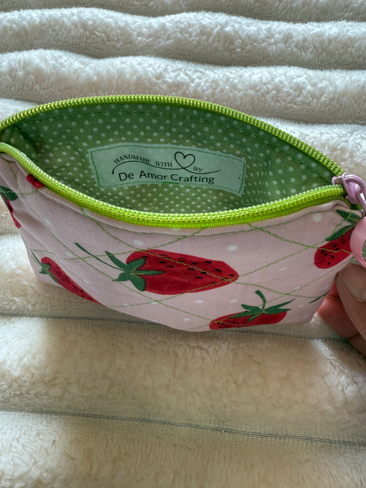 Pink Strawberry Coin Purse