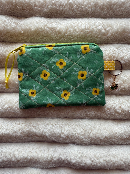 Yellow Florals & Dots Coin Purse