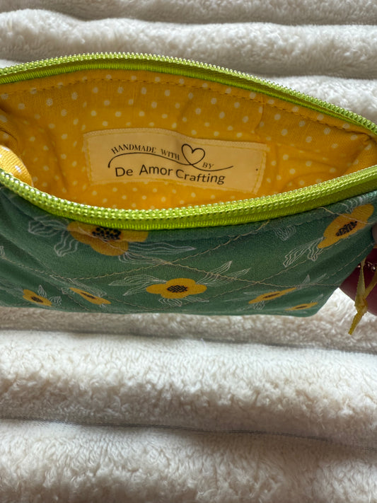 Yellow Florals & Dots Coin Purse