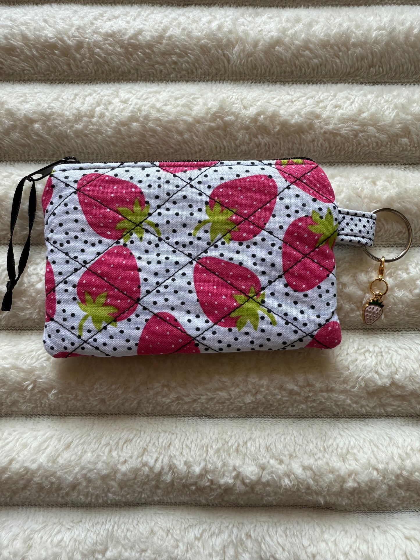 White Strawberry Coin Purse