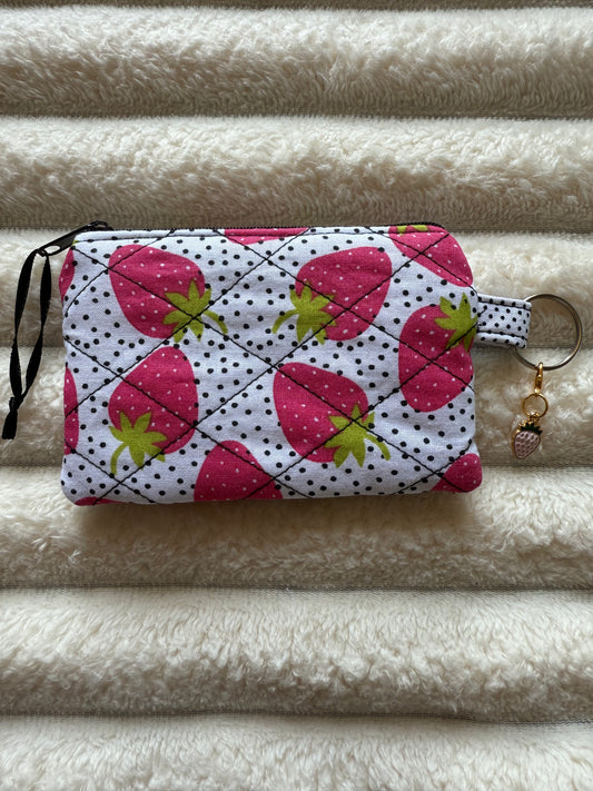 White Strawberry Coin Purse