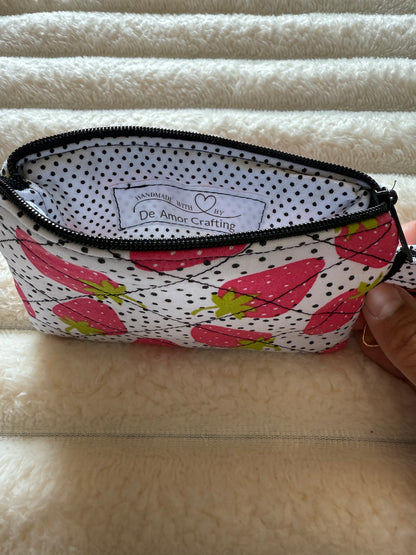White Strawberry Coin Purse