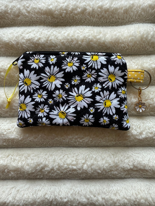 Black & Yellow Daisies Coin Purse