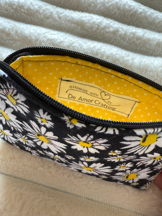 Black & Yellow Daisies Coin Purse