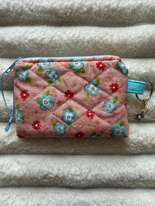 Blue Floral Coin Purse