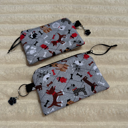 Grey Pups and Paws Coin Purse