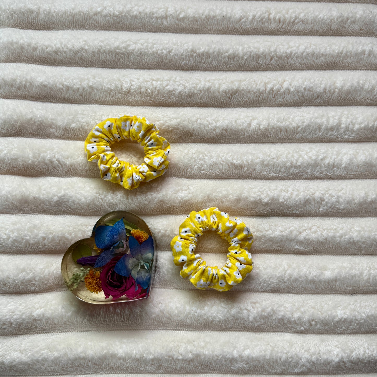 Yellow Floral Scrunchie (Mini)