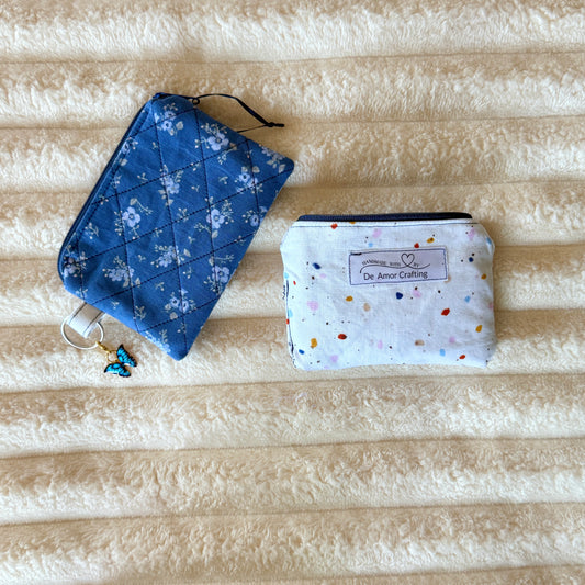 Blue Floral Coin Purse