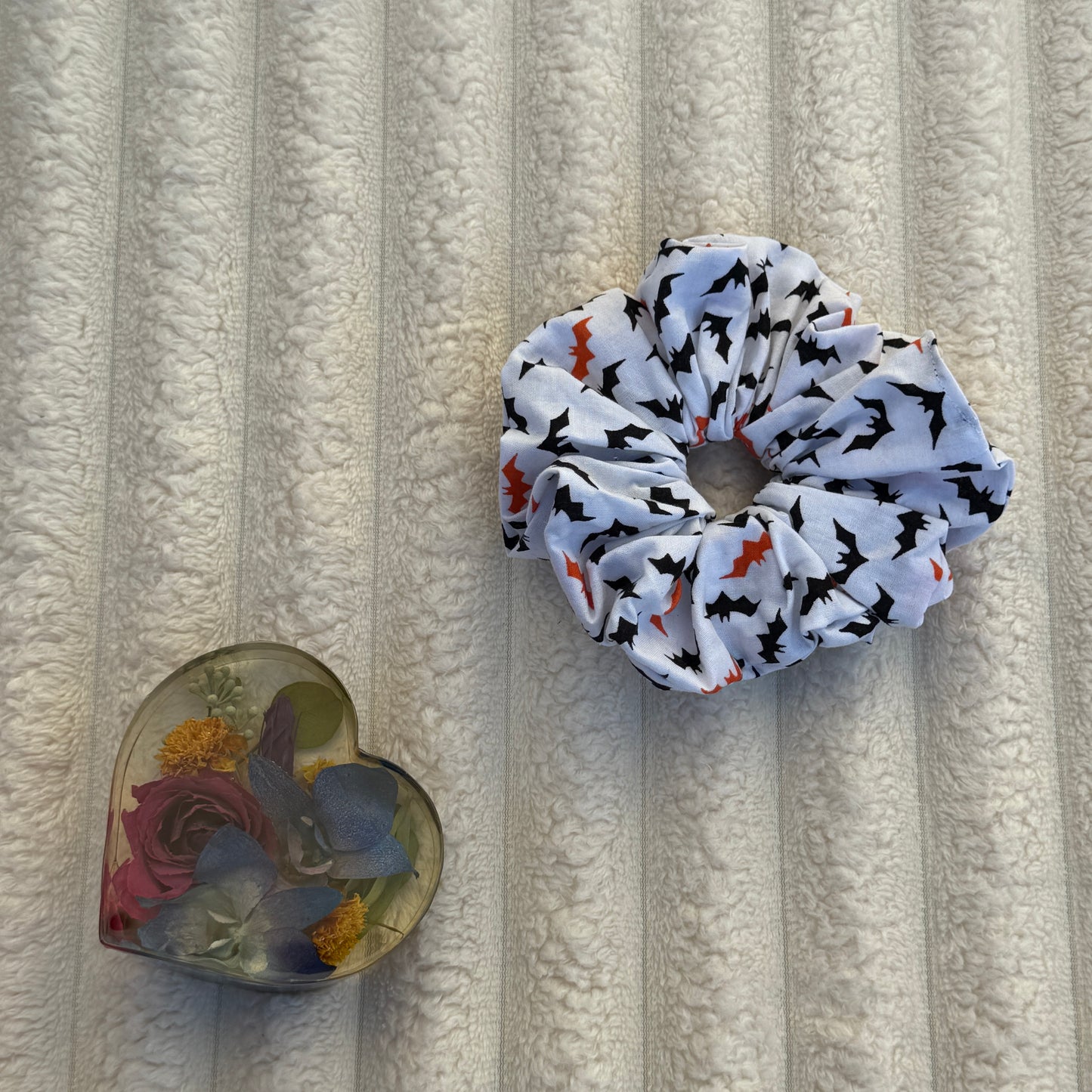 White Bats Scrunchie (Large)