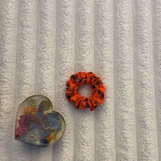 Orange Skeleton Scrunchie (Mini)