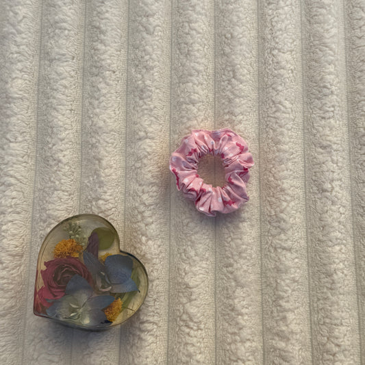 Pink Halloween Ghost Scrunchie (Mini)