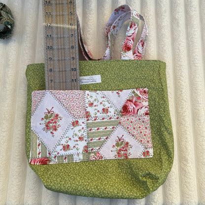 Vintage Rose Quilted Tote Bag