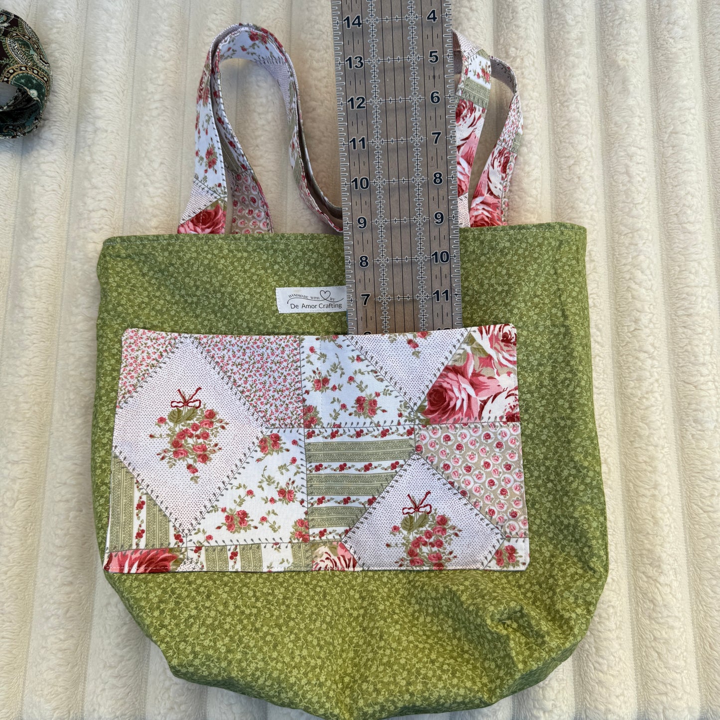 Vintage Rose Quilted Tote Bag