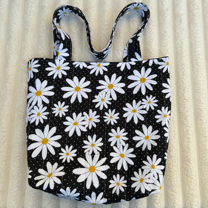 Large Daisy Quilted Tote Bag