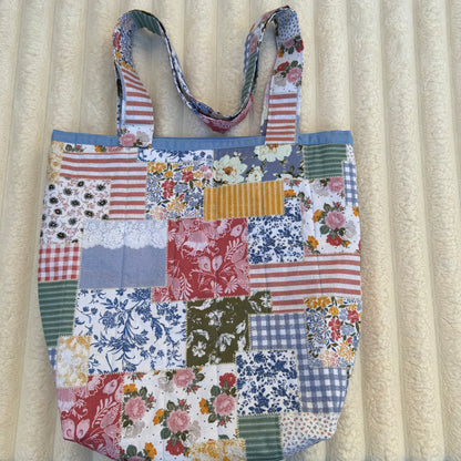 Spring Patch Quilted Tote Bag