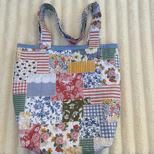 Spring Patch Quilted Tote Bag