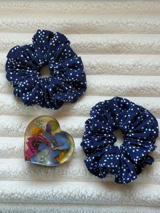 Navy Blue Tulip Scrunchie (Large)